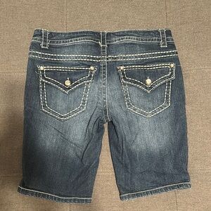 Paisley Sky Dark Blue Jean Shorts